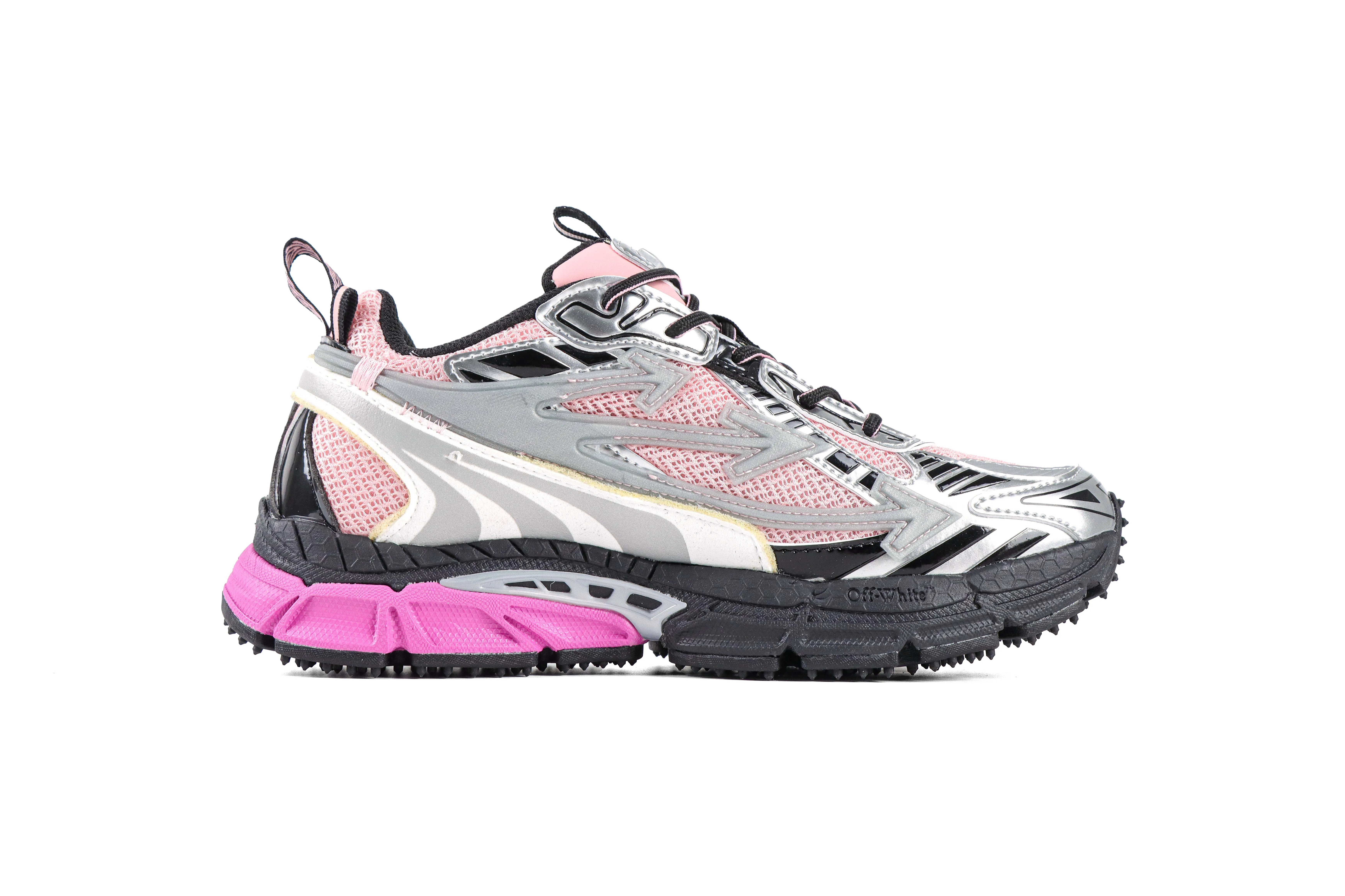 Off-White Be Right Back Sneakers Pink Silver Black Right Side View