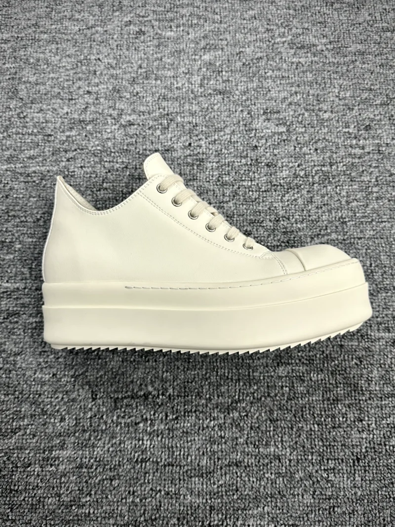 R 0wens Milk Leather Low Sneakers Right Side View