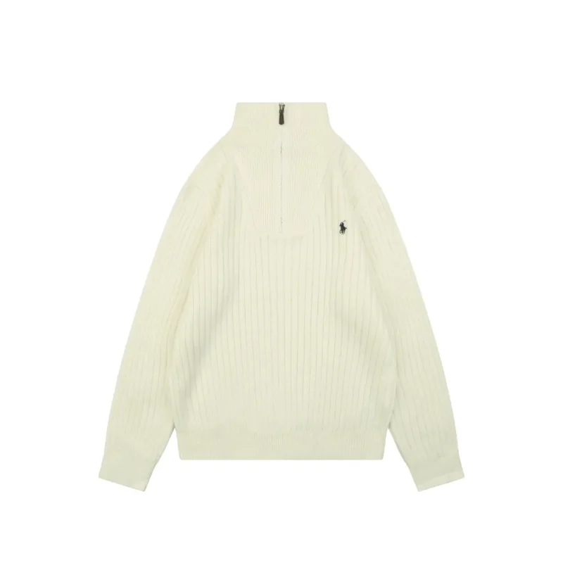 RL Pony Embroidered Half-Zip Ribbed Turtleneck Sweater