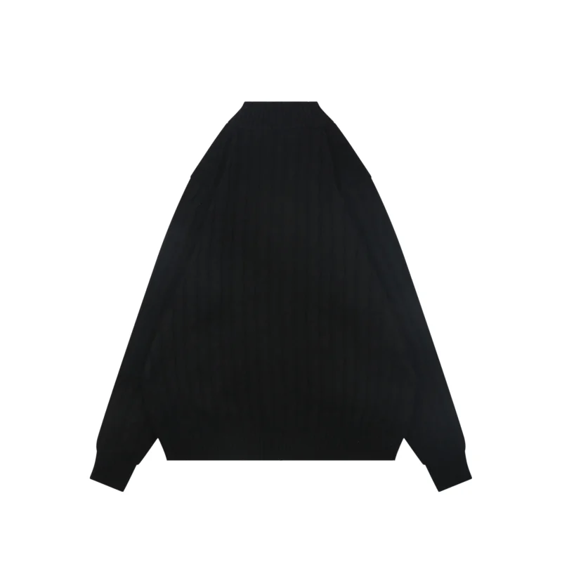Back View RL Pony Logo Cable Knit Full-Zip Cardigan