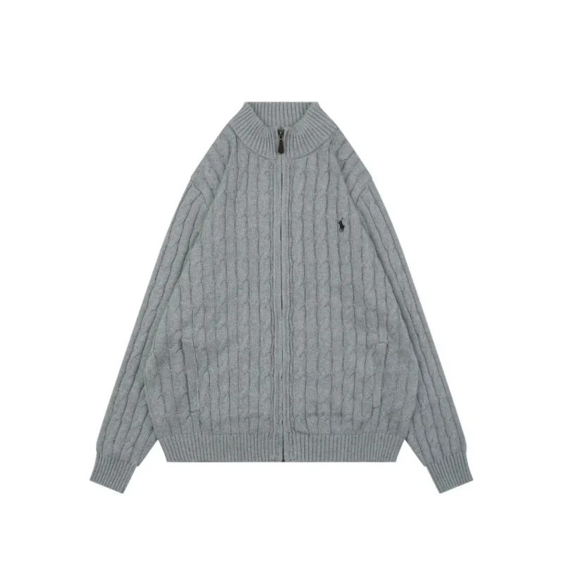 RL Pony Logo Cable Knit Full-Zip Cardigan