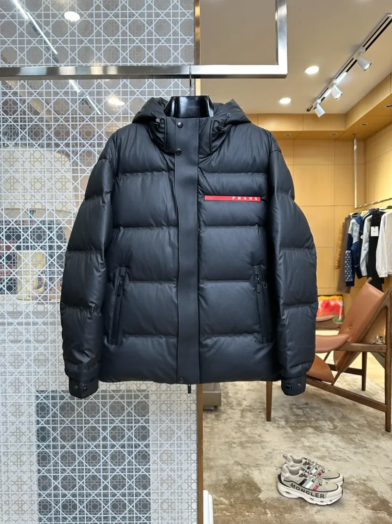 Red Logo Hooded Down Jacket