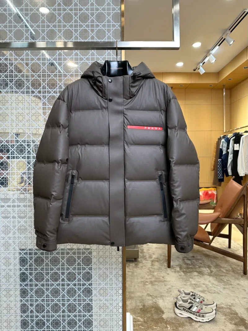Red Logo Hooded Down Jacket
