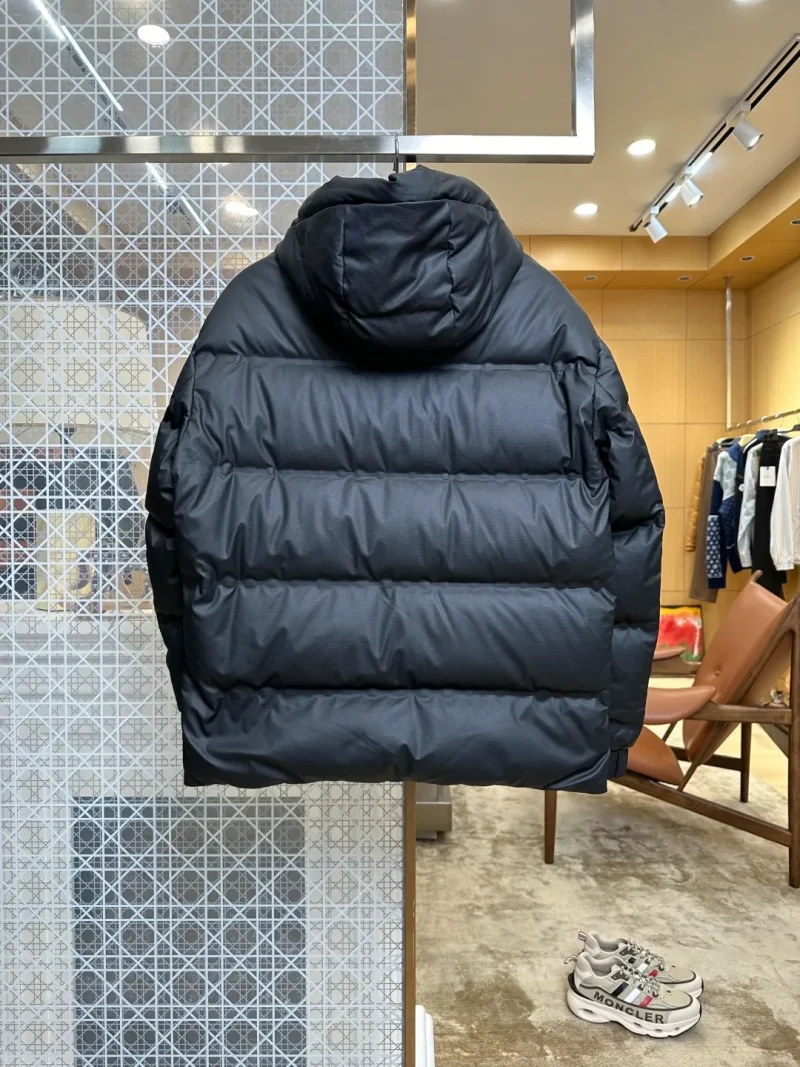 Back View Red Logo Hooded Down Jacket