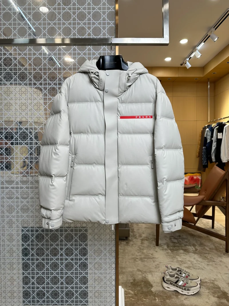 Red Logo Hooded Down Jacket