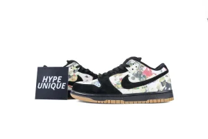 Sup x N1k3 SB Dunk Low Rammellzee Sneakers Black Multi-Color Profile View