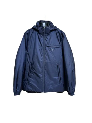 Triangle Logo Casual Hooded Down Jacket