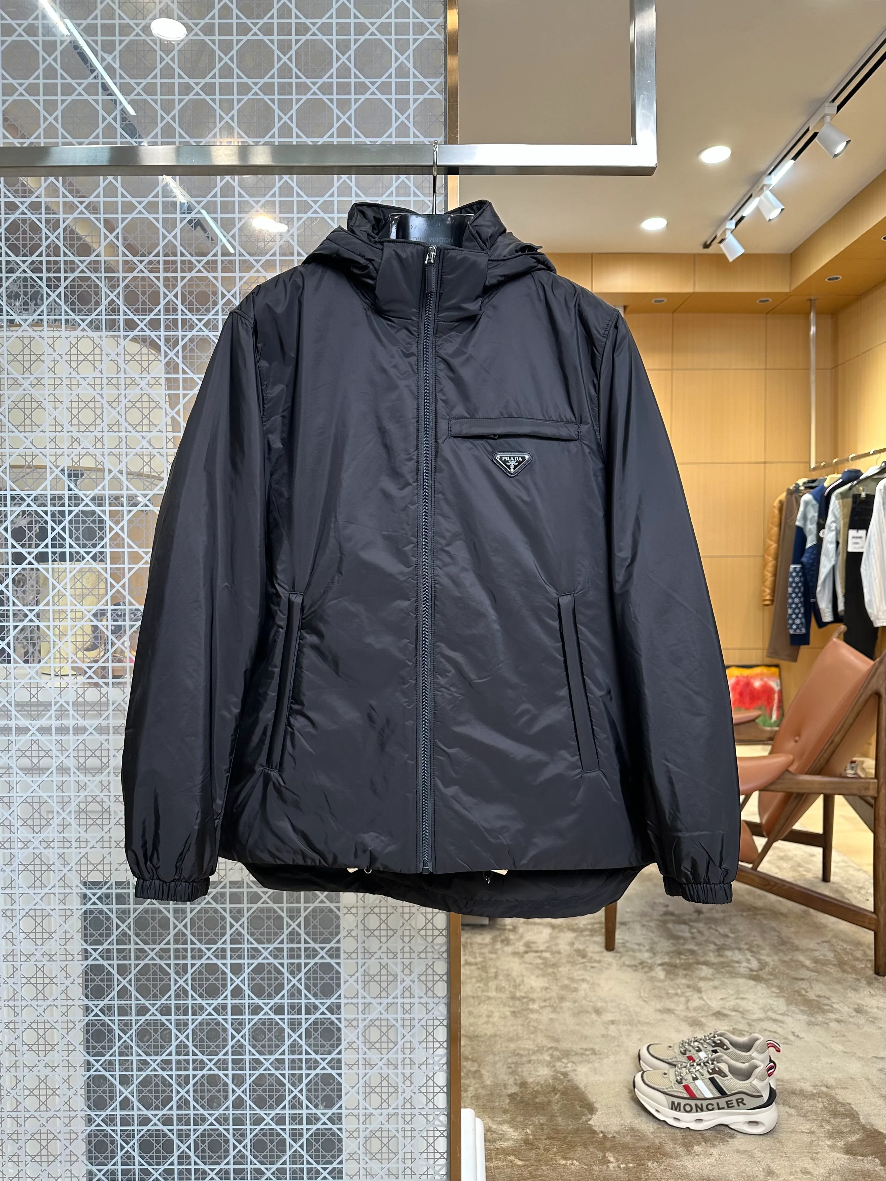 Triangle Logo Casual Hooded Down Jacket